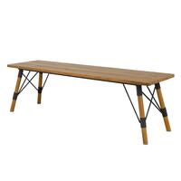 BENCH TEAKWOOD CROSS STEEL