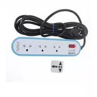 Plug strip, 1 switch, 3 sockets, 3 meters, model AP3146, blue