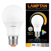 หลอดไฟ LED E27 9W วอร์มไวท์ ทรงลูกแพร์ LAMPTAN BULB DIM