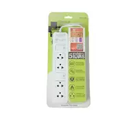 Power strip with 2 switches, length 4x5 m., model H654, white