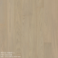 พื้นไม้เอ็นจิเนียร์ Solid Compound Wood เปอร์โก้ กันฝุ่น กันชื้น หนา 13 มม. สี Dove Grey Oak