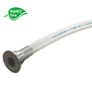 HAKKO Flexible Fluorine (ETFE) Resin Yarn Reinforced Hose with Ferrule Fittings (PFA Lining) (E-SJB-F-PFA) HAKKO ยืดหยุ่นฟลูออรีน (ETFE) สายยางเสริมเส้นด้ายพร้อมฟิตติ้งปลอกโลหะ (ซับ PFA) (E-SJB-F-PFA)-1