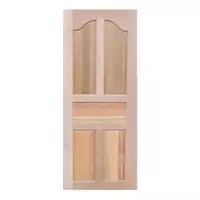RED MERANTI WOOD DOOR 5-PANEL ARCHED TOP AZLE