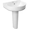 American Standard CONCEPT D-SHAPE TF-0553/0742-WT-0 pedestal washbasin.