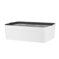 กล่องเก็บของ STACKO LARZE ไซส์ M 44.5x30x14 ซม. สีขาว ฝาเทา
