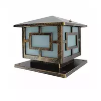Square post top lamp, model 6077-PT, brass color, FINEXT