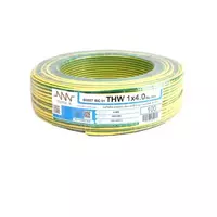 สายไฟ THW (IEC01) 1x4 ตร.มม. สีเขียวแถบเหลือง 100 เมตร NNN
