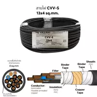 สายไฟ CVV-S 13x4 ตร.มม. YAZAKI 100 เมตร