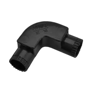 Joint, 90 degree bend, open cover, 16MM EC16, black, HACO-1