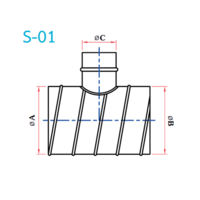 อุปกรณ์ท่อลม S-01 สามทางT