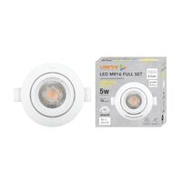 ดาวน์ไลท์ LED LAMPTAN MR16 FULL SET 5 วัตต์ WARMWHITE 3.5 นิ้ว สีขาว กลม