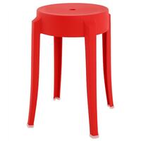 PLASTIC PP STOOL DOT RED CHAIR