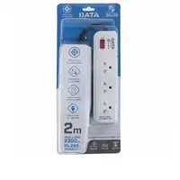 Plug strip, 1 switch, 3 sockets, 2 meters, model AP3159, blue