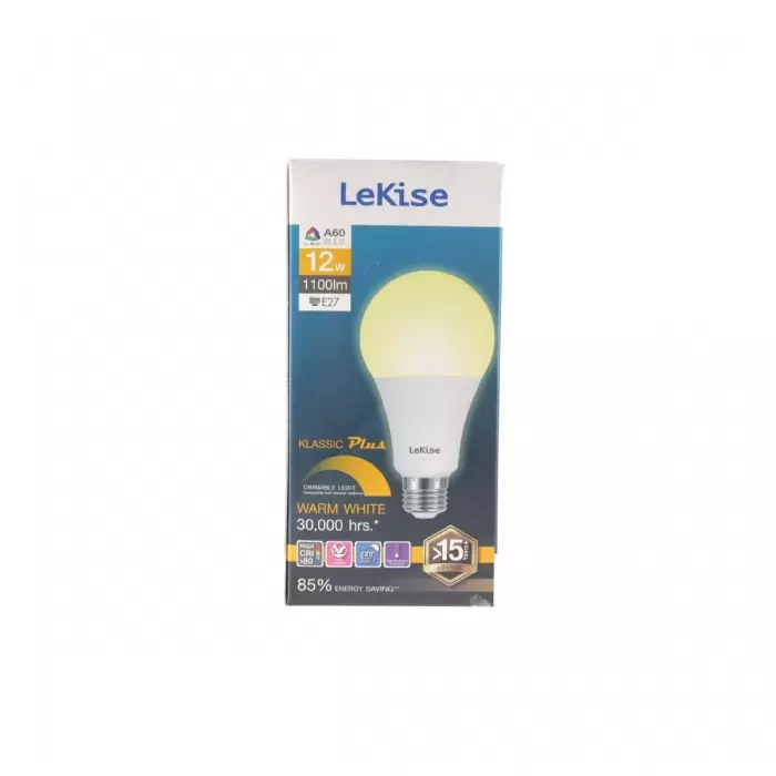 LED Dim Light Bulb A60 12 Watt (Warm White) LEKISE-1