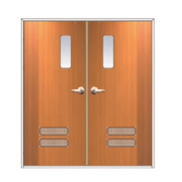 ประตูเหล็ก DoorTech บานคู่ ND-04 H-Wood Two Tone