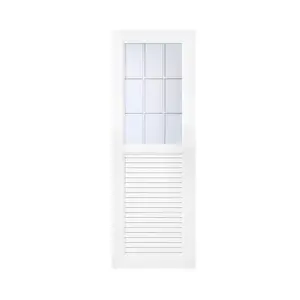 ประตูห้องน้ำ UPVC ไม่เจาะลูกบิด ASARA G932 9 ช่อง 70x200 ซม. สีขาว-1