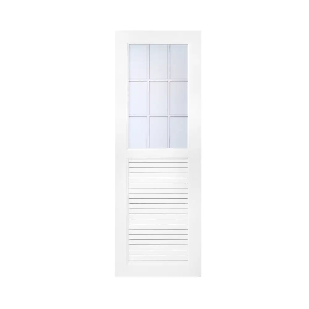 ประตูห้องน้ำ UPVC ไม่เจาะลูกบิด ASARA G932 9 ช่อง 70x200 ซม. สีขาว-1