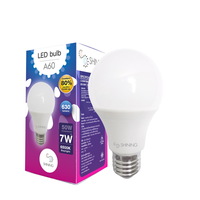 หลอดไฟ LED E27 7W เดย์ไลท์ ทรงลูกแพร์ SHINING A60 SHINE