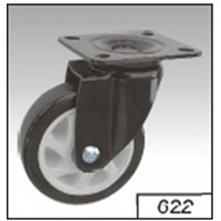 FITT 622125 polyurethane trolley caster, swivel plate, no brake, 5 inches, black