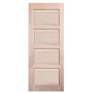 ประตูไม้เนื้อแข็ง N999 NARA-04 80X200 ซม. สีธรรมชาติ ไม่เจาะลูกบิด (1282035)