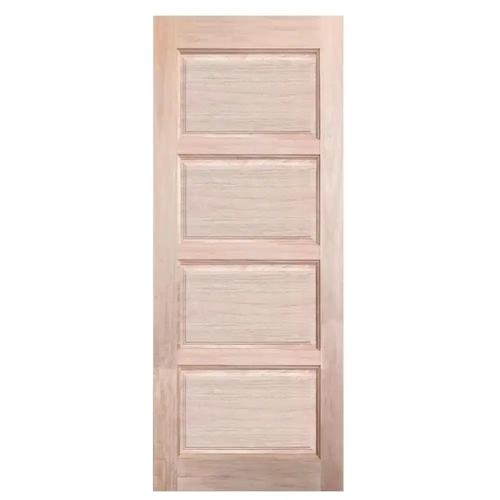 ประตูไม้เนื้อแข็ง N999 NARA-04 80X200 ซม. สีธรรมชาติ ไม่เจาะลูกบิด-1