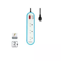 Power strip, 3 sockets, 1 switch, model AP3146, size 2 meters, blue
