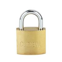 กุญแจสปริง GLOBAL 32 มม. สีทองเหลืองขัดเงา