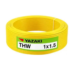 สายไฟ THW 1x1.5 ตร.มม. สีเหลือง YAZAKI 100 เมตร