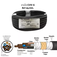 สายไฟ CVV-S 8x1 ตร.มม. YAZAKI 100 เมตร