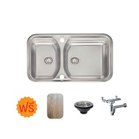 DURAFORM 2-hole stainless steel sink, grade 304, model Nova2 (No taps)