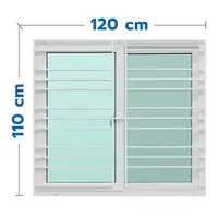 หน้าต่างบานเลื่อน UPVC S-S มุ้ง เหล็กดัด AZLE 120X110 ซม. สีขาว