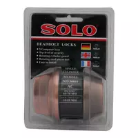 กุญแจลิ้นตาย 1 ด้าน SOLO 8801 สีทองแดงรมดำ