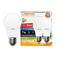 LAMPTAN BULB GLOSS E27 7W LED bulb, Daylight, Pear-shaped