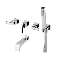 Wall-mounted bathtub mixer with 1-function hand shower, GLACIER COTTO CT325C31ST#BN model