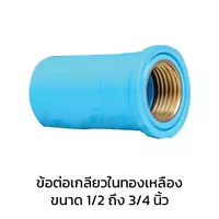 ข้อต่อตรงเกลียวในทองเหลือง PVC 6 หุน (3/4 นิ้ว)