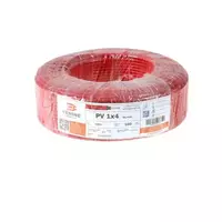 สายไฟโซล่าเซลล์ PV 1 x 4 x 100 ม. สีแดง