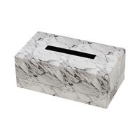TISSUE BOX PVC MARBLE WHITE