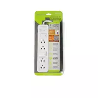 Power strip with 2 switches, length 4x5 m., model H604, white