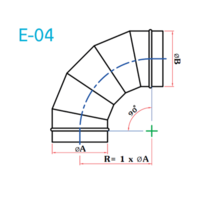 อุปกรณ์ท่อลม E-04 ข้องอ 90