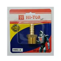 ข้อต่อหางปลาเกลียวนอก HI-TOP HM 3-4 หุน (3/8-1/2 นิ้ว) สีทอง