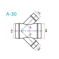 อุปกรณ์ท่อลม A-30 4ทาง ลดฉียง