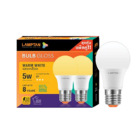 LAMPTAN BULB GLOSS E27 5W LED bulb, warm white, pear-shaped