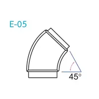 อุปกรณ์ท่อลม E-05 ข้องอโค้ง 45