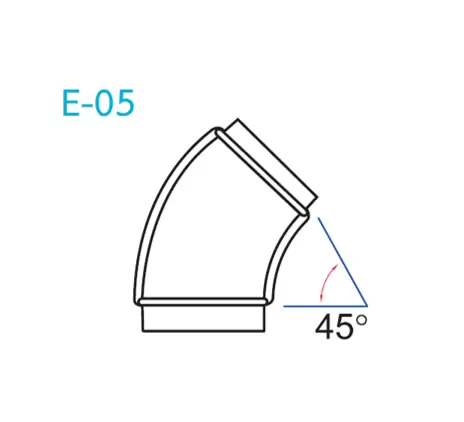 อุปกรณ์ท่อลม E-05 ข้องอโค้ง 45 -1