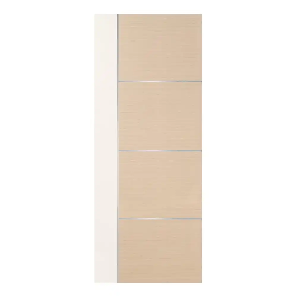 ประตูภายใน WPC ปิดผิว PVC ECO-DOOR WP4 80X200 ซม. สีครีม ทูโทน ไม่เจาะลูกบิด-1