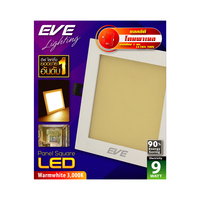 ดาวน์ไลท์ EVE PANEL SQUARE LED 9 วัตต์ WARMWHITE 4 นิ้ว เหลี่ยม สีขาว