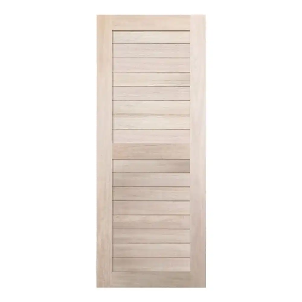 ประตูไม้เนื้อแข็ง N999 นารา 05 80X200 ซม. สีธรรมชาติ ไม่เจาะลูกบิด-1