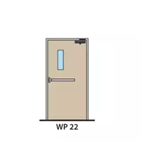 ประตูเหล็ก ทนไฟ LYNN WP22-FP (สีครีม PE-702461)