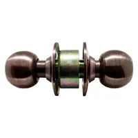 Bathroom door knob, round head, VECO 2871-ML-BK, black copper color