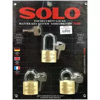 กุญแจ MK SOLO 4507NSL/3 40MM PB 3ตัว/ชุด
